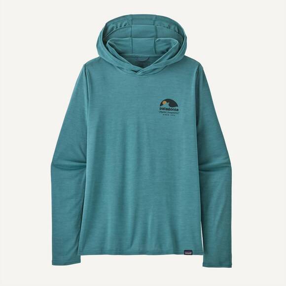 PATAGONIA Tops - NEW PATAGONIA women's capilene cool daily graphic hoodie in wetland blue